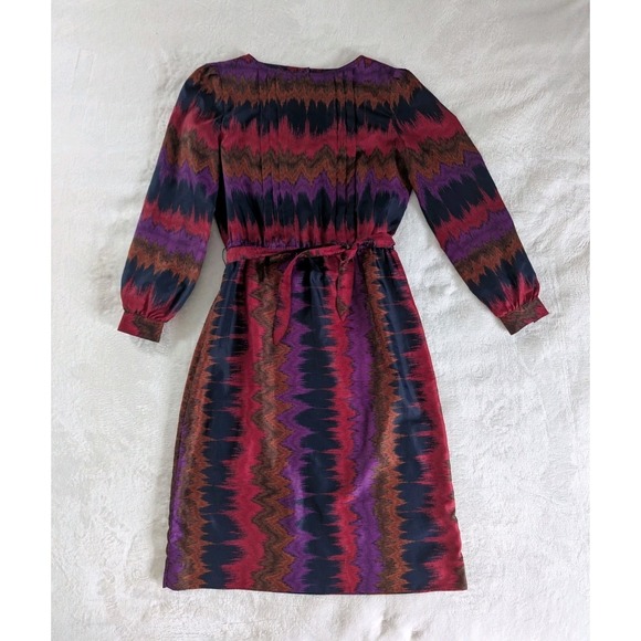 Vtg Schrader Sport Long Sleeve Tie Waist Midi Dress Sz 8 Boho Southwestern 70's - Picture 1 of 7